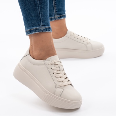 Pantofi Piele Naturala Talpa Comoda Bej F001-773