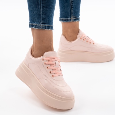Pantofi Piele Naturala Talpa Comoda Roz AN2528