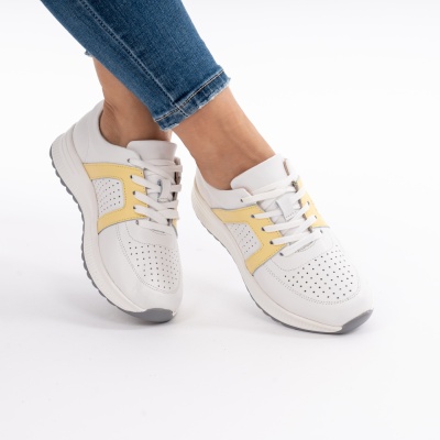 Pantofi Sport Piele Naturala 526 Galben