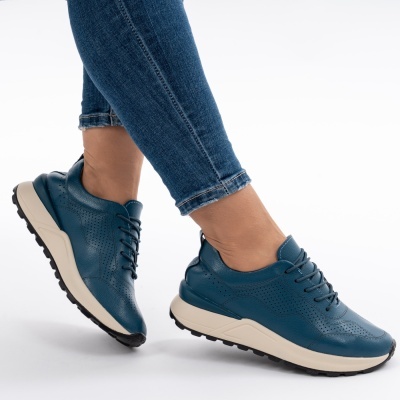 Pantofi Sport Piele Naturala Blue AN368