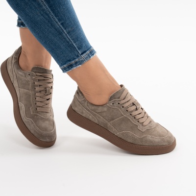 Pantofi Sport Piele Naturala Kahki R831