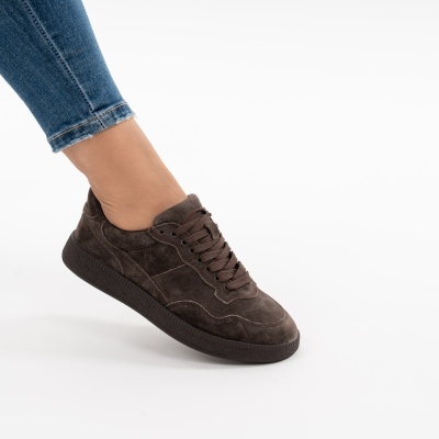 Pantofi Sport Piele Naturala Maro R831