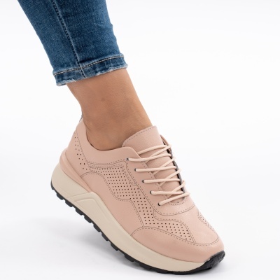 Pantofi Sport Piele Naturala Pink AN368