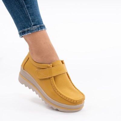 Pantofi Talpa Comoda Piele Naturala MM218 Mustar