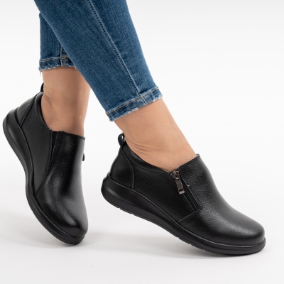 Pantofi Talpa Flexibila Piele Naturala T-3100 Negri