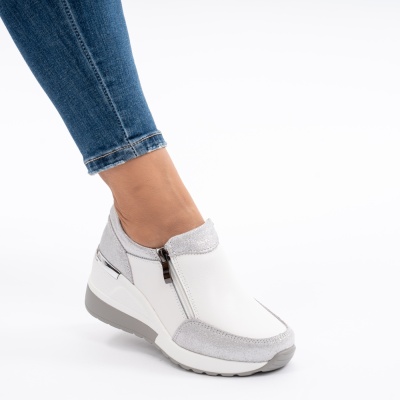 Pantofi Talpa Ortopedica Piele Naturala Alb ZT-06