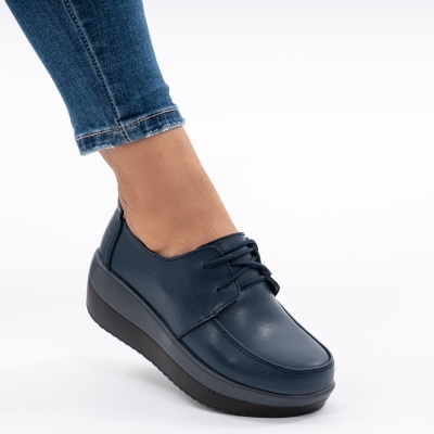 Pantofi Talpa Ortopedica Piele Naturala Albastru 1168