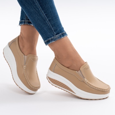 Pantofi Talpa Ortopedica Piele Naturala AN522-2 Bej