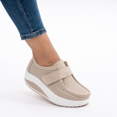 Pantofi Talpa Ortopedica Piele Naturala Bej MM263