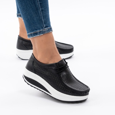 Pantofi Talpa Ortopedica Piele Naturala Negri A525