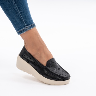 Pantofi Talpa Ortopedica Piele Naturala Negri AN3125