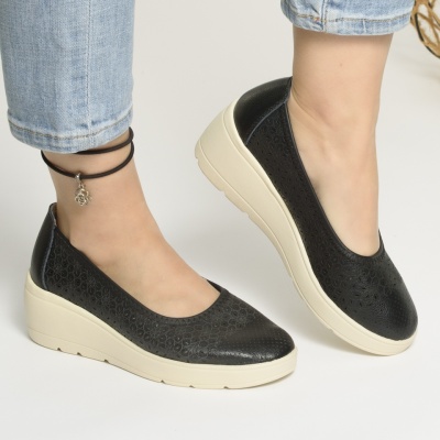 Pantofi Talpa Ortopedica Piele Naturala Negri AN3129