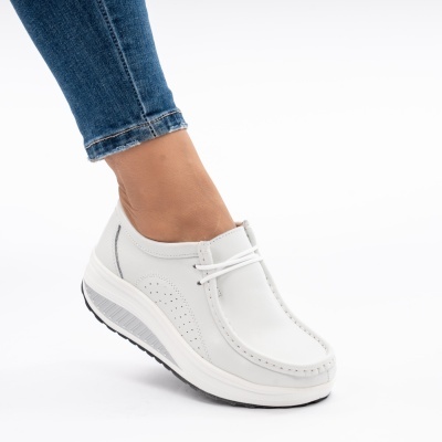 Pantofi Talpa Ortopedica Piele Naturala PL 42 Alb
