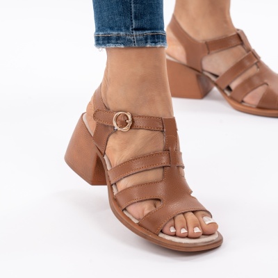 Pantofi Tip Sandale Piele Naturala Talpa Comoda AN2710-5 Camel