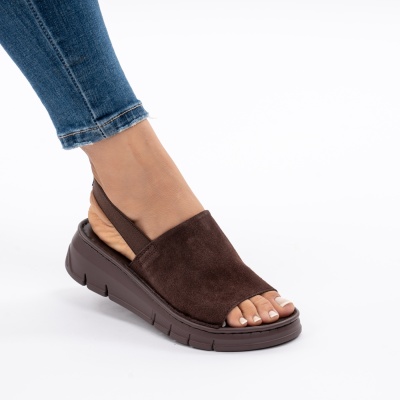 Pantofi Tip Sandale Piele Naturala Talpa Comoda F001-967 Coffe