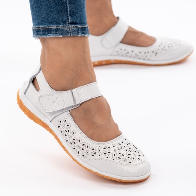 Sandale Piele Naturala Alb AN2859