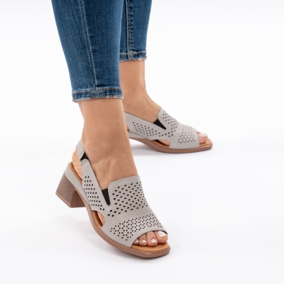 Sandale Piele Naturala Gri JY5831