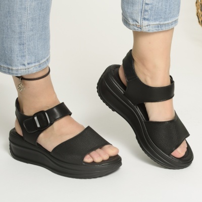 Sandale Piele Naturala Negru F001-797