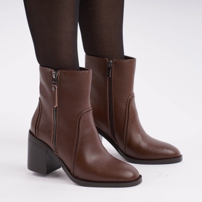 Botine Piele Naturala Maro SN5001