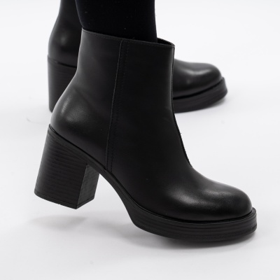 Botine Piele Naturala Negre R839