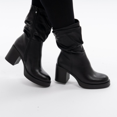 Cizme Piele Naturala  Negre R838