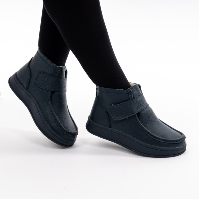 Ghete Imblanite Piele Naturala Albastre 231B