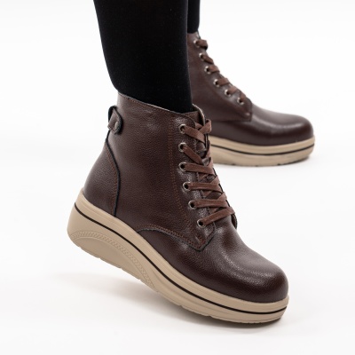 Ghete Piele Naturala Imblanite Talpa Casual Maro 1959-2