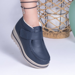 Ghete Piele Naturala Imblanite Talpa Striată   Albastru MM218B