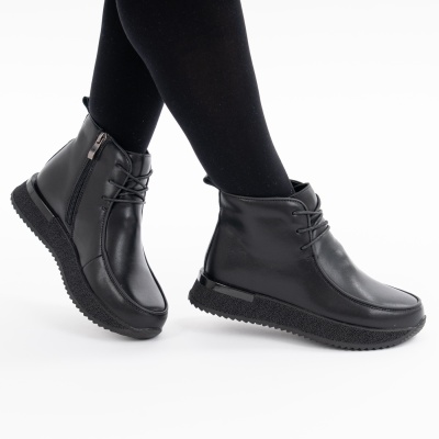Ghete Piele Naturala Imblanite Talpa Striată Negru Jy8070