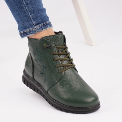 Ghete Piele Naturala Talpa Ortopedica Kaki 9268