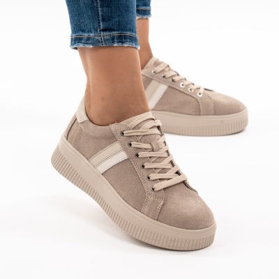 Pantofi Casual Piele Naturala Bej F001-971