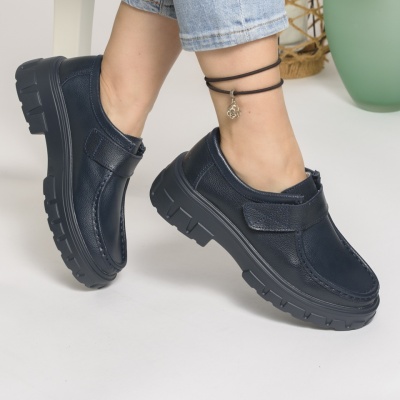 Pantofi Casual Piele Naturala Bleumarin 8813
