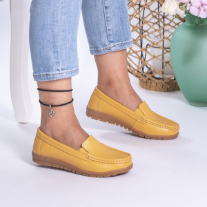 Pantofi Casual Piele Naturala Camel 1121