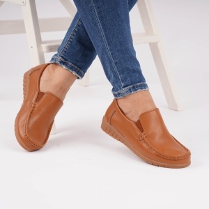 Pantofi Casual Piele Naturala Camel 1123