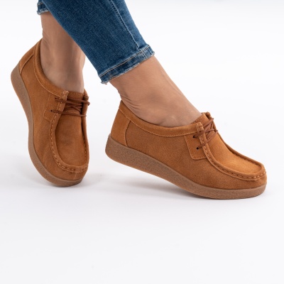 Pantofi Casual Piele Naturala camel 8517-1