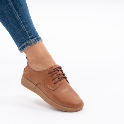 Pantofi Casual Piele Naturala Camel AN1121-5