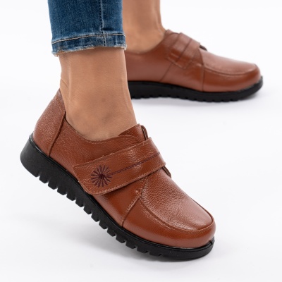 Pantofi Casual Piele Naturala Camel AN551
