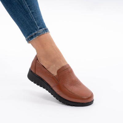 Pantofi Casual Piele Naturala Camel AN558