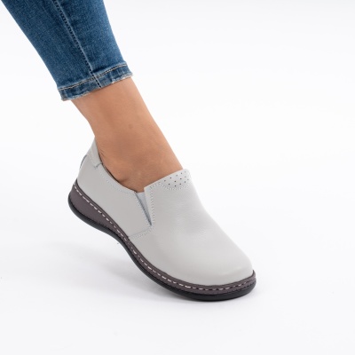 Pantofi Casual Piele Naturala Gri AP2115