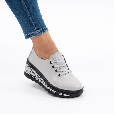 Pantofi Casual Piele Naturala JY5096 Gri