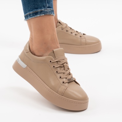 Pantofi Casual Piele Naturala Kahki F005-029