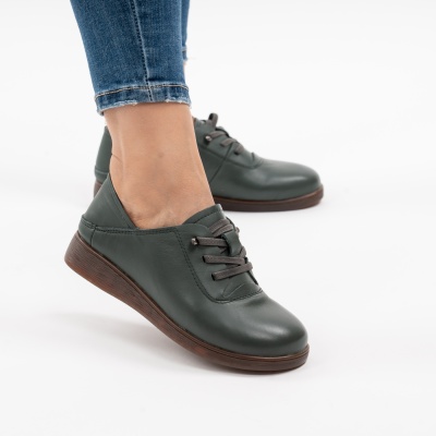 Pantofi Casual Piele Naturala Kaki 1901