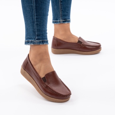 Pantofi Casual Piele Naturala Maro 1121-2