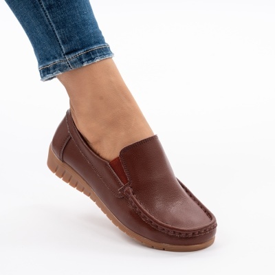 Pantofi Casual Piele Naturala Maro 1123