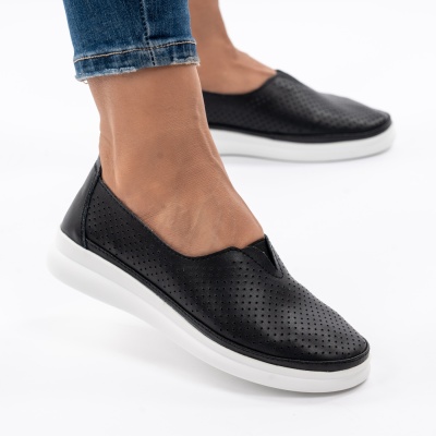 Pantofi Casual Piele Naturala Negri 601
