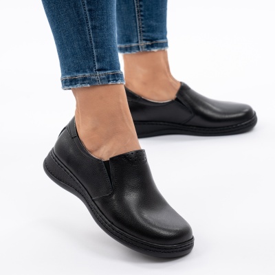 Pantofi Casual Piele Naturala Negri AP2115
