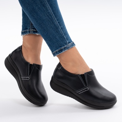 Pantofi Casual Piele Naturala Negri F001-420