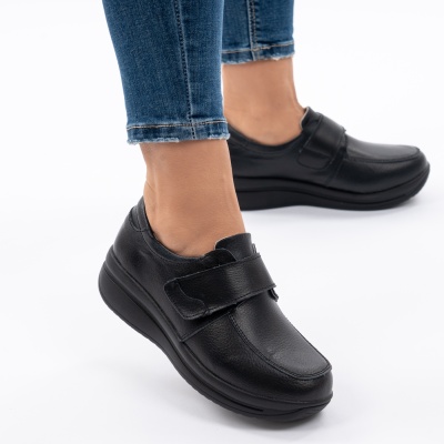 Pantofi Casual Piele Naturala Negri F002-56