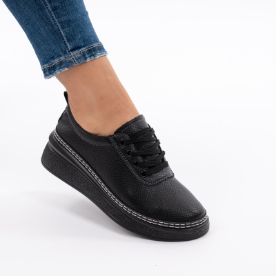 Pantofi Casual Piele Naturala Negri JY6700