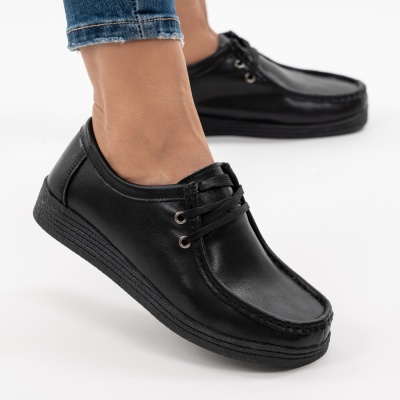 Pantofi Casual Piele Naturala Negri NT1305